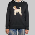 Lauren Ralph Lauren Jack Russell Cotton Intarsia-Knit Sweater L