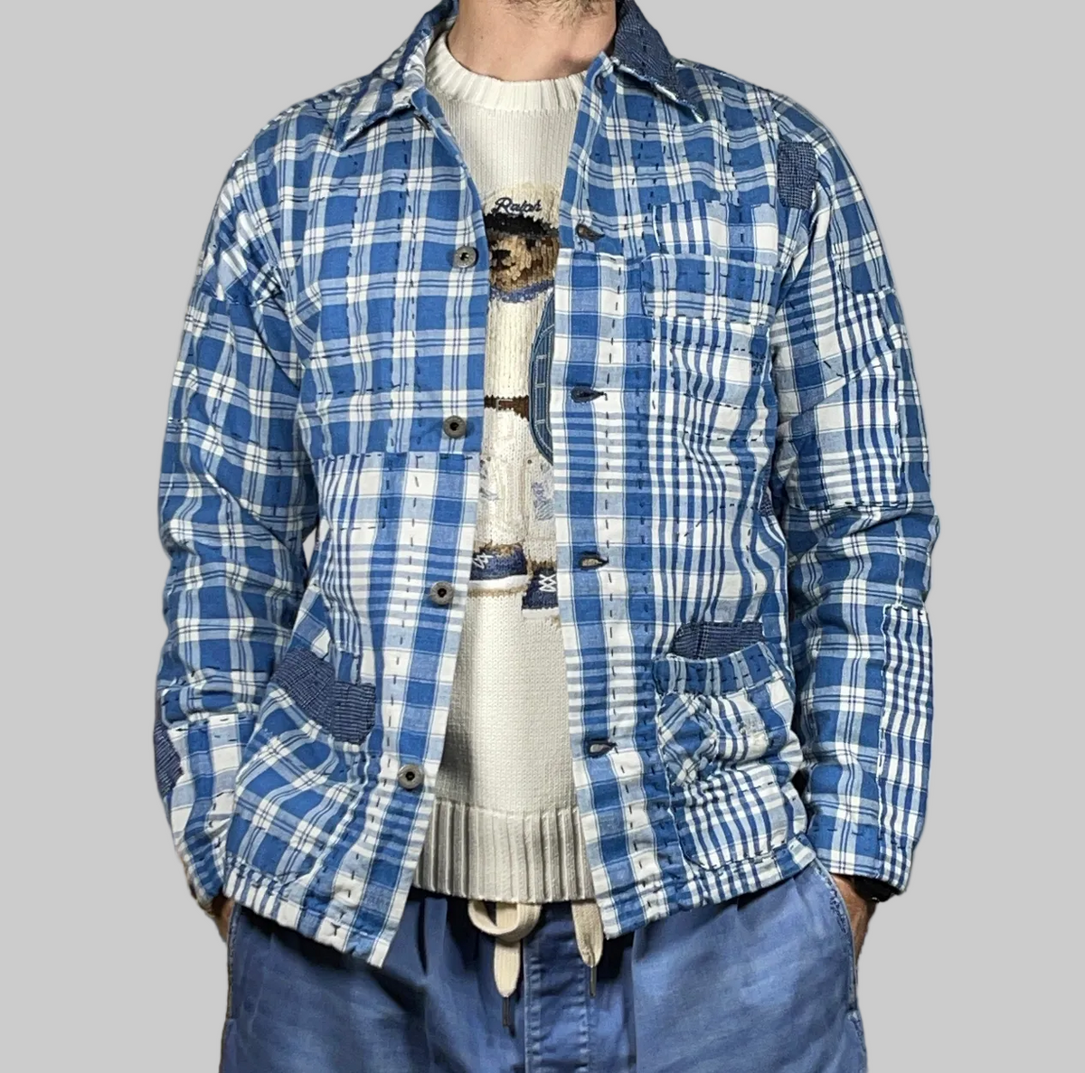 🧵 Polo by Ralph Lauren x Oak Bluffs Limited-Edition Indigo Patchwork Overshirt S