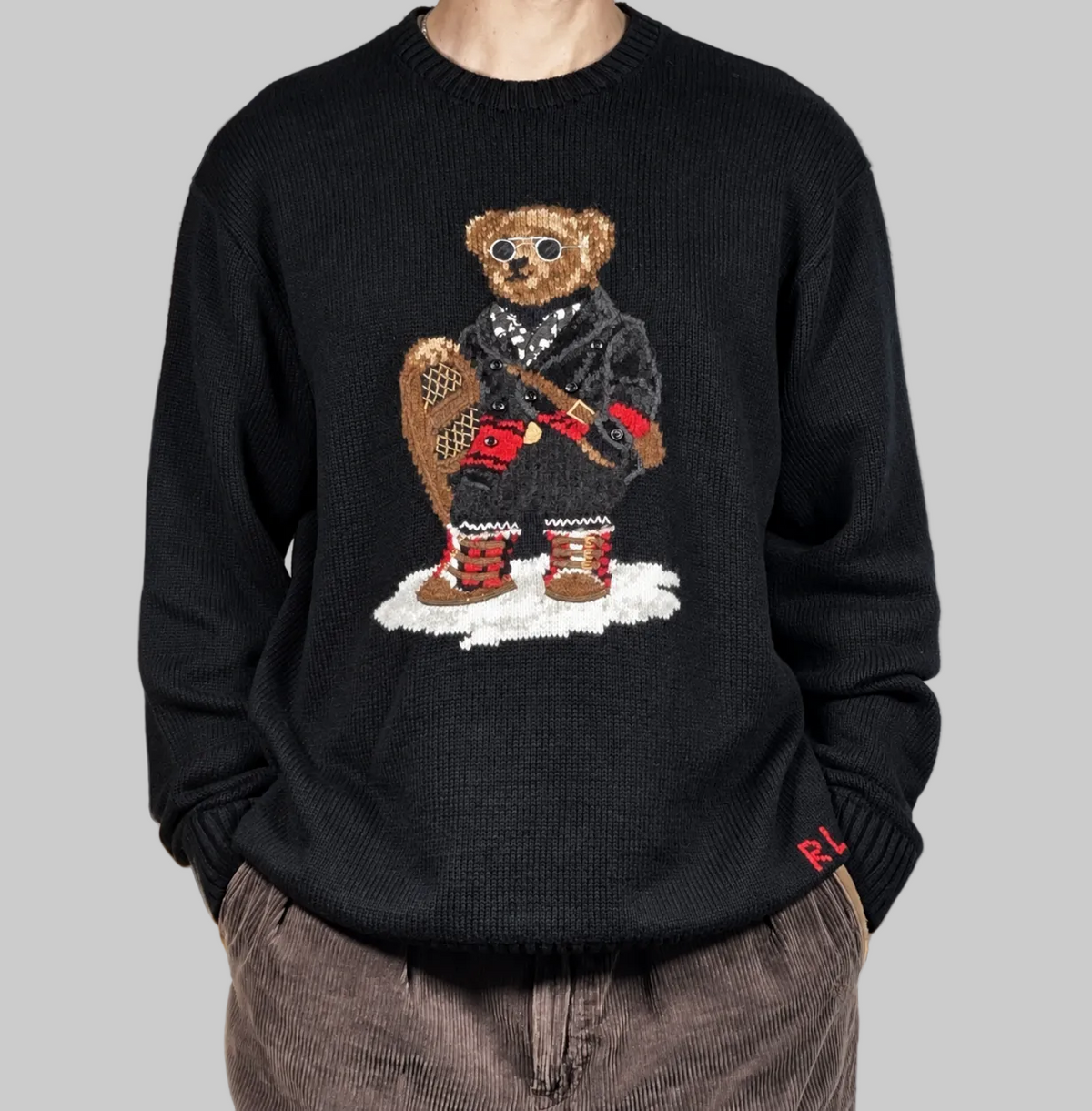 Polo Ralph Lauren Polo Bear Vintage Snowshoes Cotton & Cashmere Sweater XXL