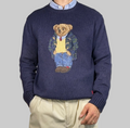 Polo Ralph Lauren Vintage Polo Bear Duffle Coat Cotton & Linen Sweater L