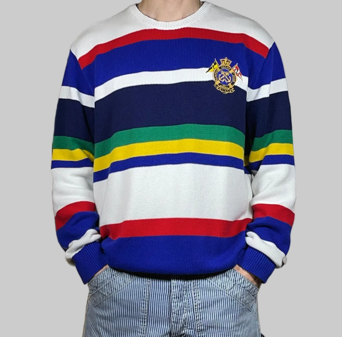 Polo Ralph Lauren Nautical-Inspired Striped Cotton Sweater XL