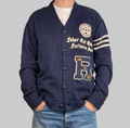 Polo Ralph Lauren Collegiate Cotton & Linen Cardigan with Leather Elbow Patches L