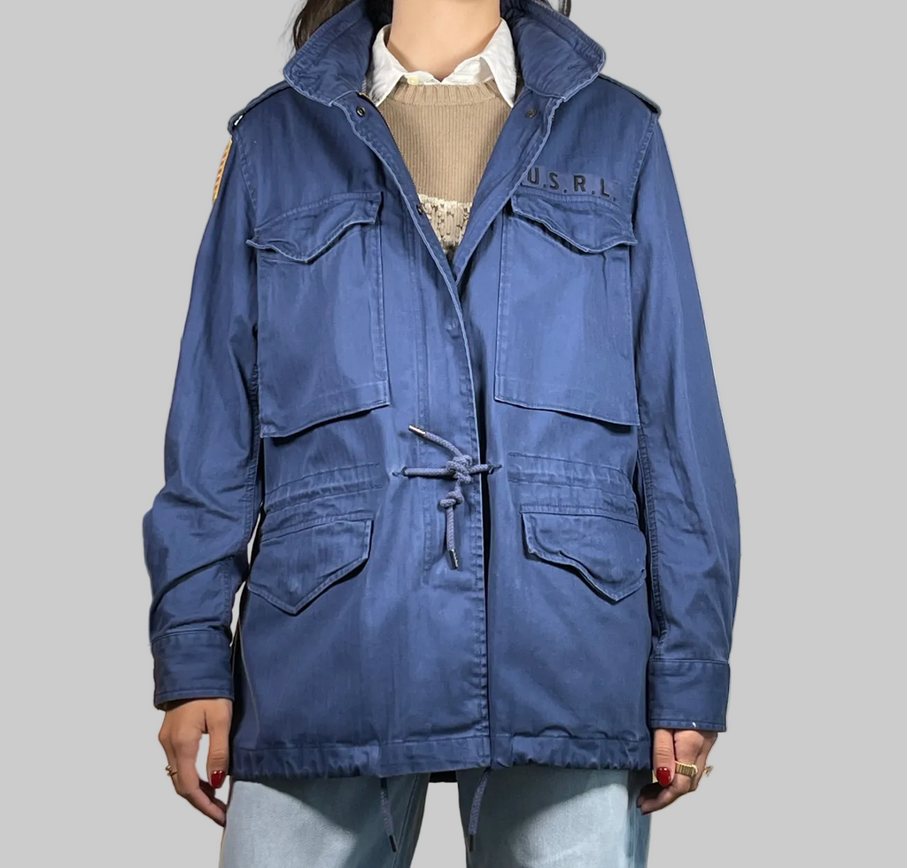 Polo Ralph Lauren Iconic Herringbone Cotton Canvas Military Field Jacket M