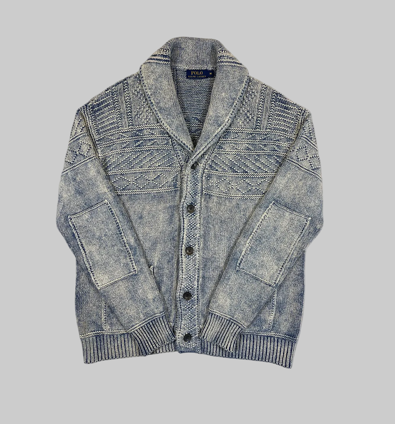 Strickjacke mit Schalkragen und Textur