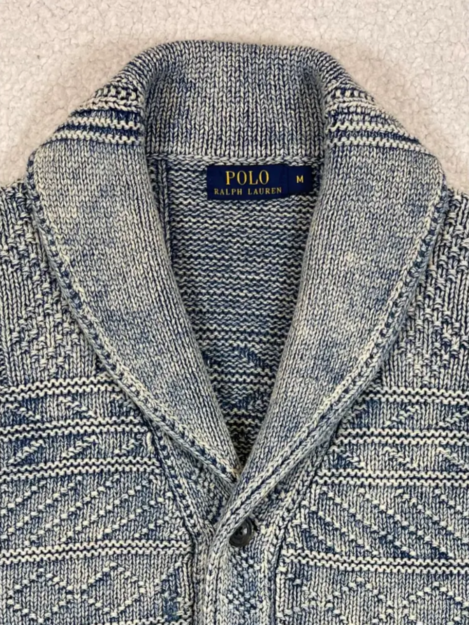 Strickjacke mit Schalkragen und Textur