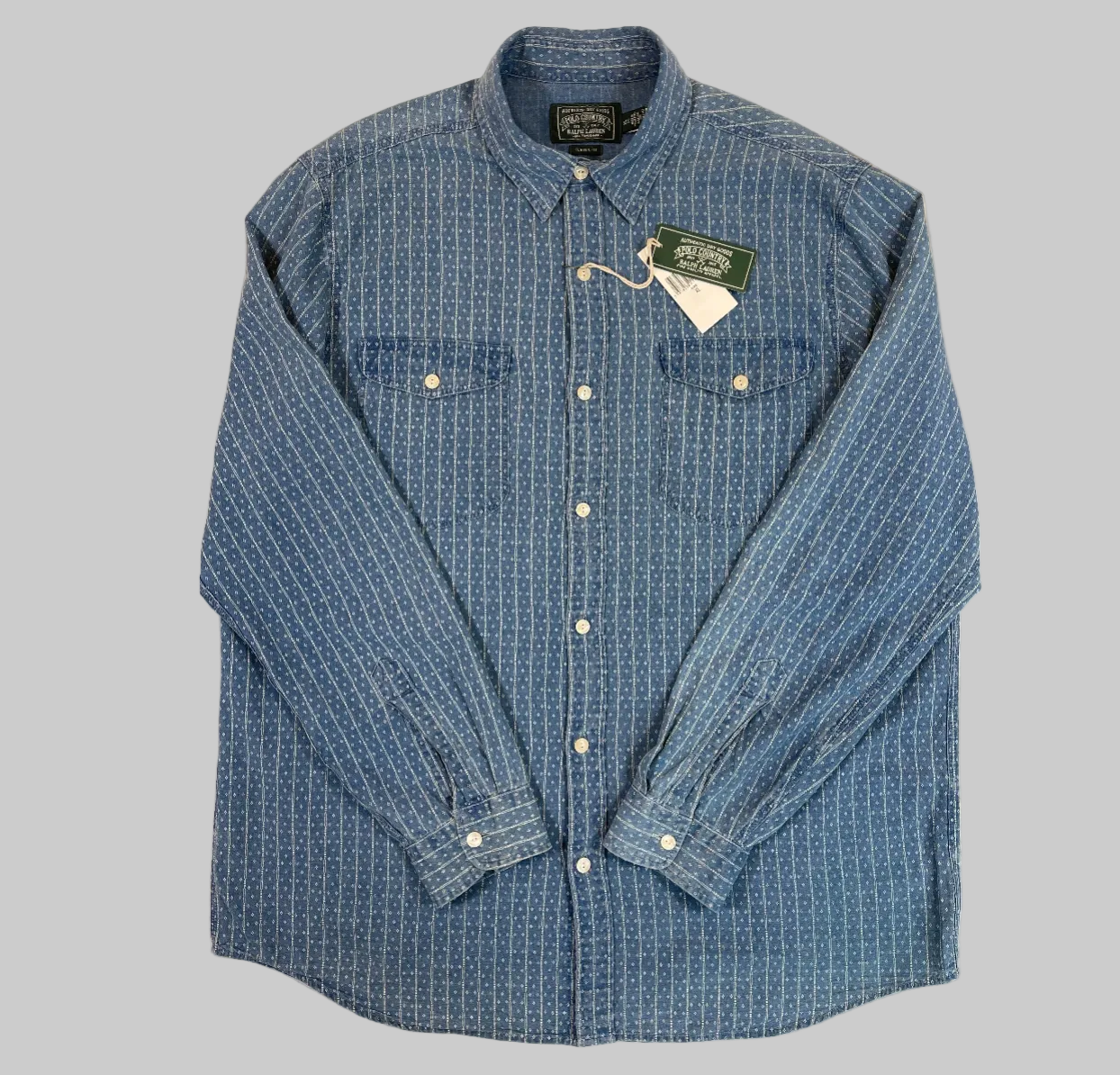 Ralph Lauren Polo Country Indigo Cotton &amp; Linen Shirt