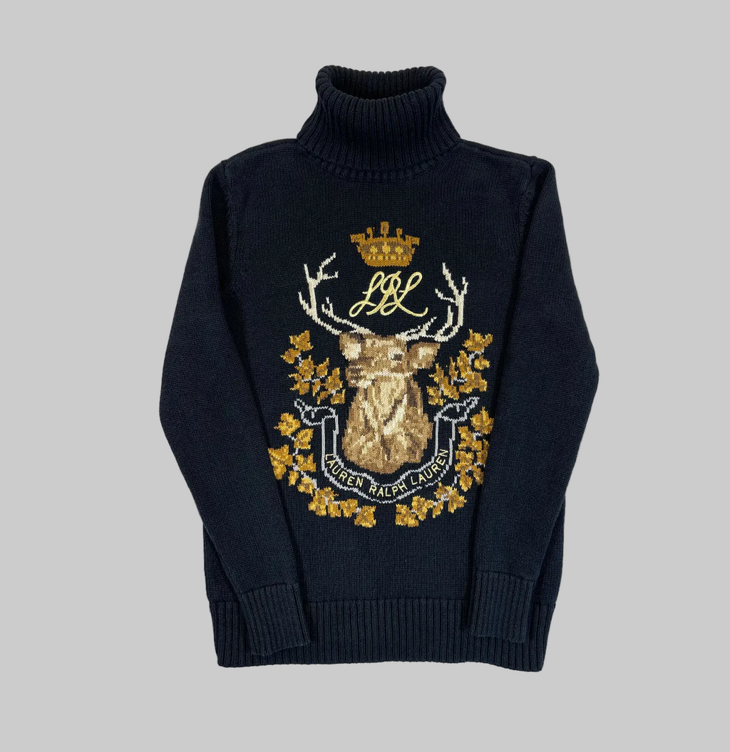 Lauren Ralph Lauren Intarsia Crest Turtleneck Sweater